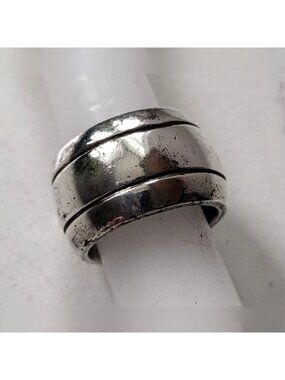 Vintage Sterling Silver 925 Chunky Wide Band Ring Size 6.5